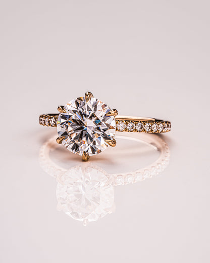 2.75 CT Round Cut Hidden Halo & Pave Setting Moissanite Engagement Ring