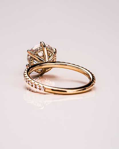 2.75 CT Round Cut Hidden Halo & Pave Setting Moissanite Engagement Ring