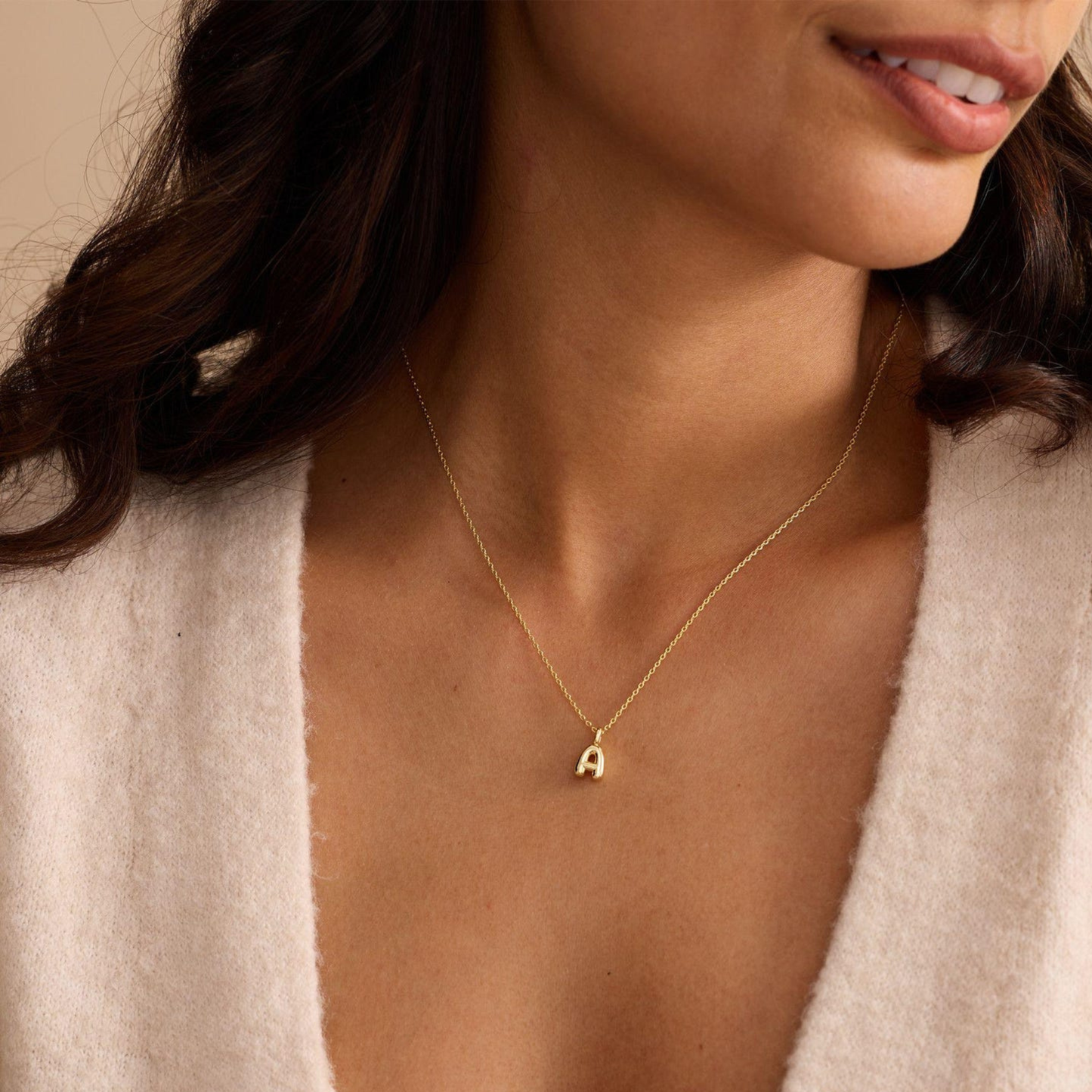 Custom Bubble Initial Necklace