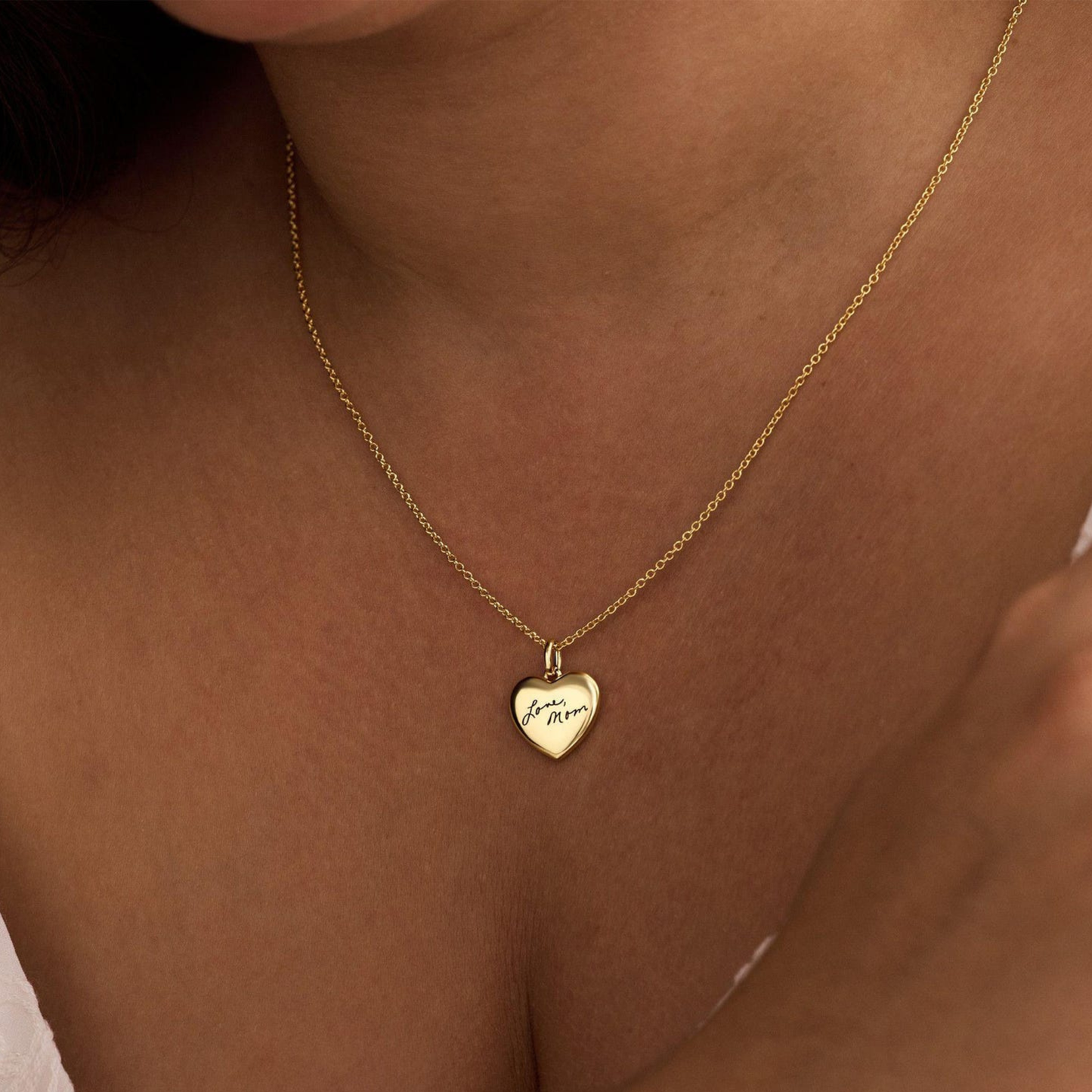 Handwriting Heart Charm Necklace