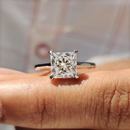 Princess Cut Moissanite Solitaire Ring