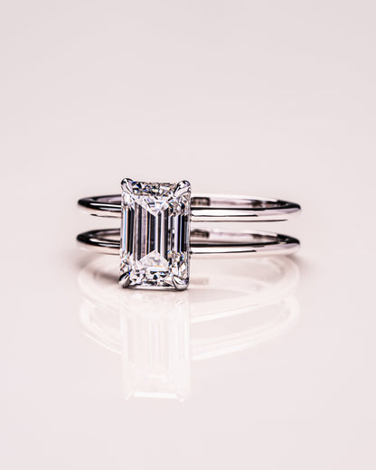 2.30 CT Emerald Cut Solitaire Moissanite Engagement Ring