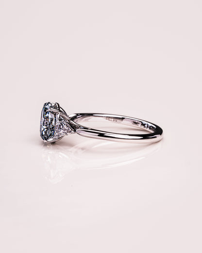 1.91 CT Oval Cut Three Stone Moissanite Engagement Ring