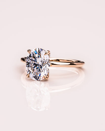 1.91 CT Oval Cut Solitaire Moissanite Engagement Ring