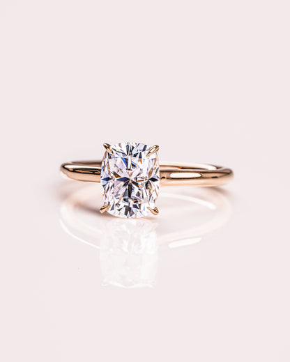 2.15 CT Cushion Cut Solitaire Moissanite Engagement Ring