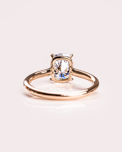 2.15 CT Cushion Cut Solitaire Moissanite Engagement Ring