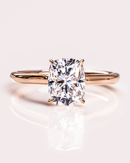 2.15 CT Cushion Cut Solitaire Moissanite Engagement Ring