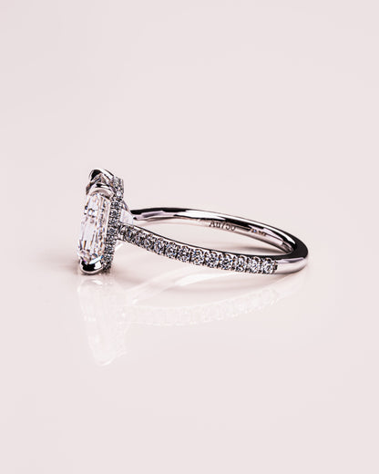 2.30 CT Radiant Cut Hidden Halo &  Pave Setting Moissanite Engagement Ring