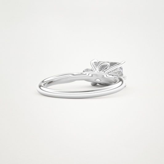 Emerald Cut Moissanite Three Stones Engagement Ring – 1.31 CT Lab-Created Brilliance in 10K/14K/18K Gold