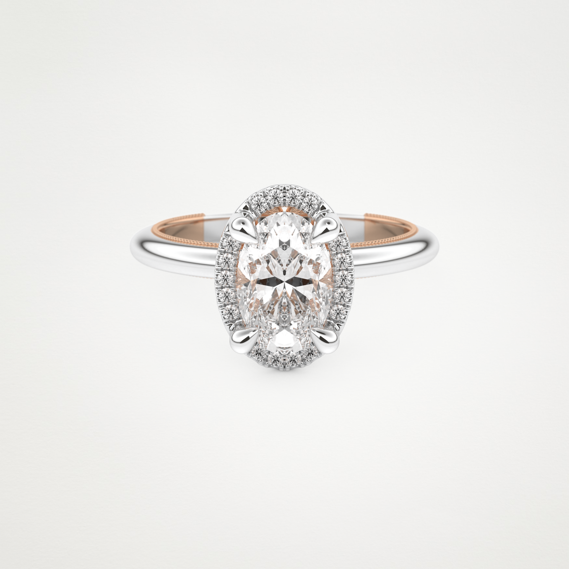 Oval Cut Moissanite Halo Engagement Ring – 1.5 CT Lab-Created Brilliance in 10K/14K/18K Gold