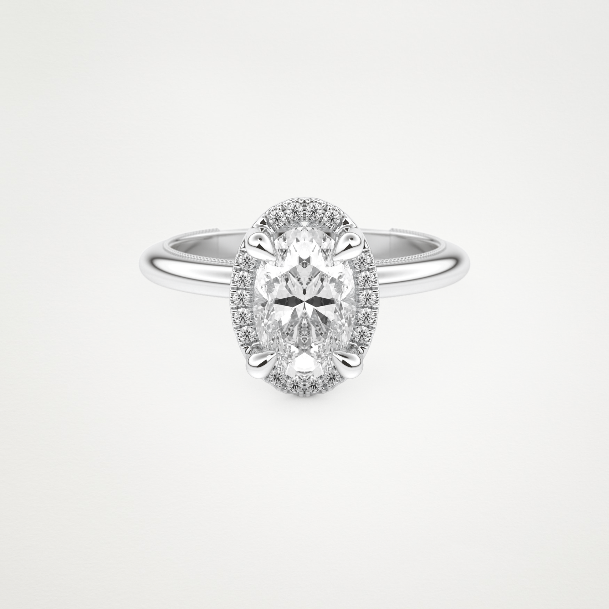 Oval Cut Moissanite Halo Engagement Ring – 1.5 CT Lab-Created Brilliance in 10K/14K/18K Gold