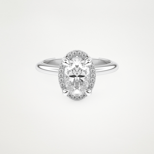 Oval Cut Moissanite Halo Engagement Ring – 1.5 CT Lab-Created Brilliance in 10K/14K/18K Gold