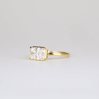 1.00 CT Radiant Shaped Solitaire Moissanite Engagement Ring