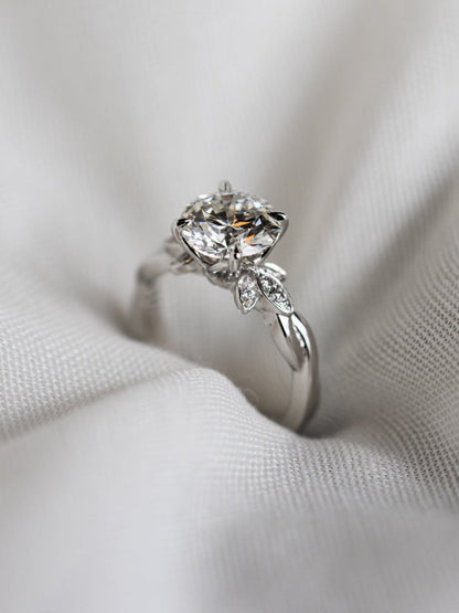 Marquise Shaped Three Stone Lab Grown Diamond Engagement Ring
