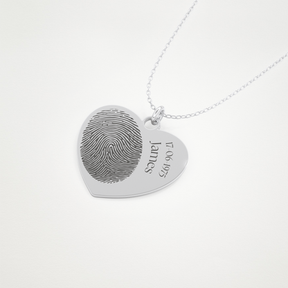 Custom Personalized Fingerprint Pendant Necklace – 14K/18K Gold & 925 Silver 5