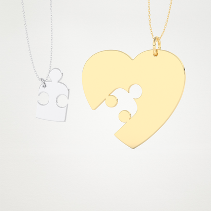 Custom Engraved Puzzle Pendant Necklace – 14K/18K Gold & 925 Silver 9