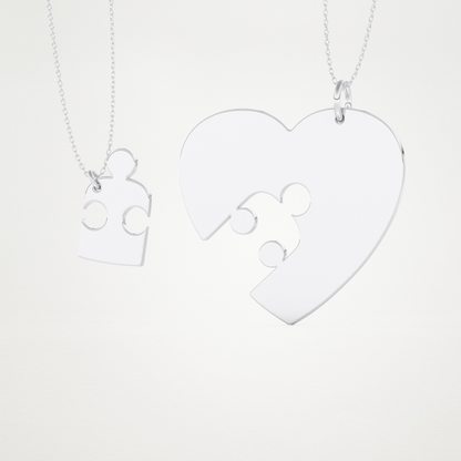 Custom Engraved Puzzle Pendant Necklace – 14K/18K Gold & 925 Silver 5