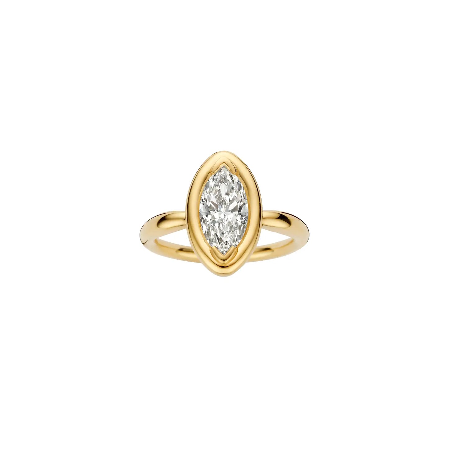 Timeless 1.5 CT Marquise Cut Bezel Solitaire Styled Moissanite Diamond Engagement Ring