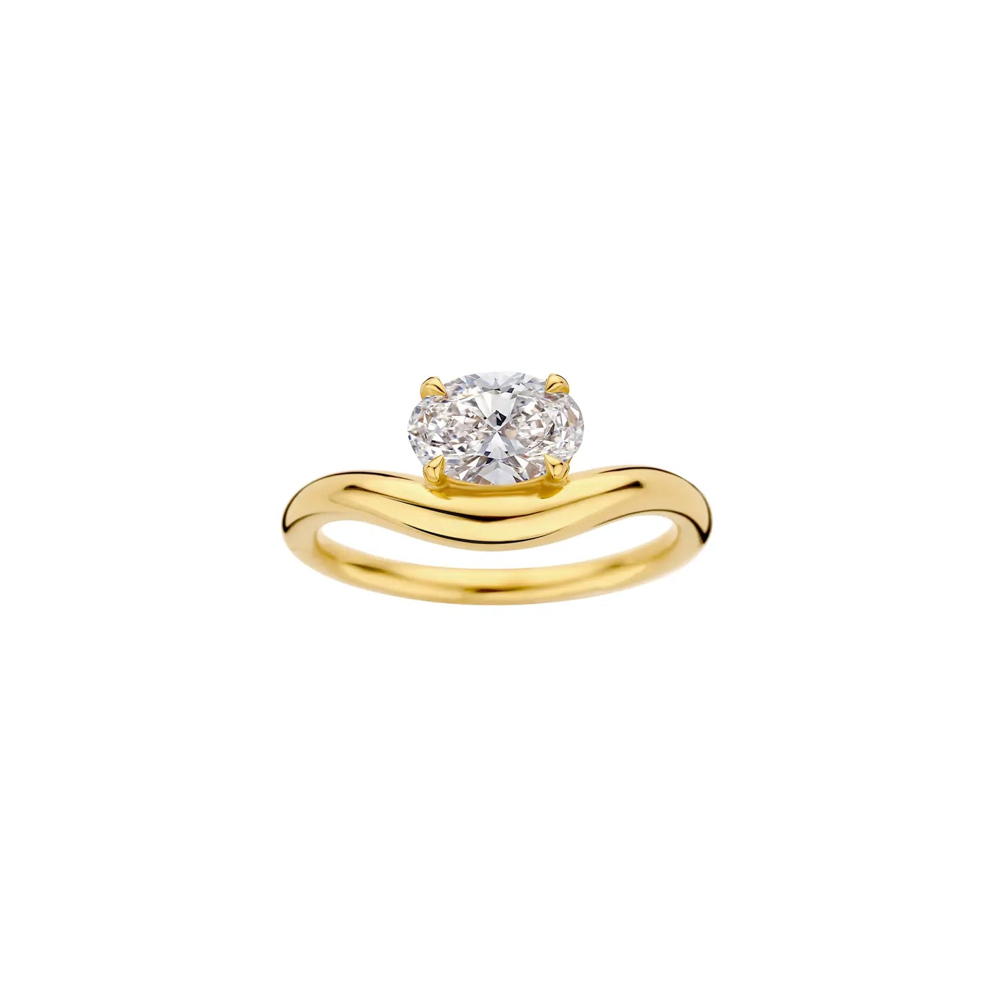 Timeless 0.8 CT Oval Cut Swirl Solitaire Setting Moissanite Diamond Engagement Ring