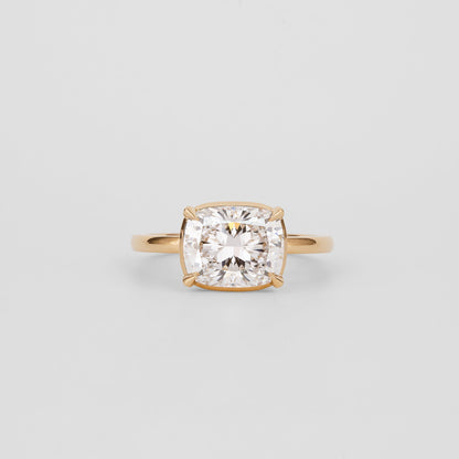 2.92 CT Cushion Shaped Solitaire Moissanite Engagement Ring