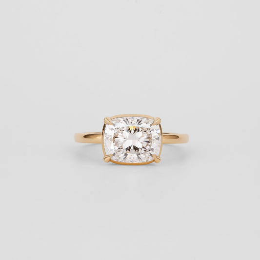 2.92 CT Cushion Shaped Solitaire Moissanite Engagement Ring