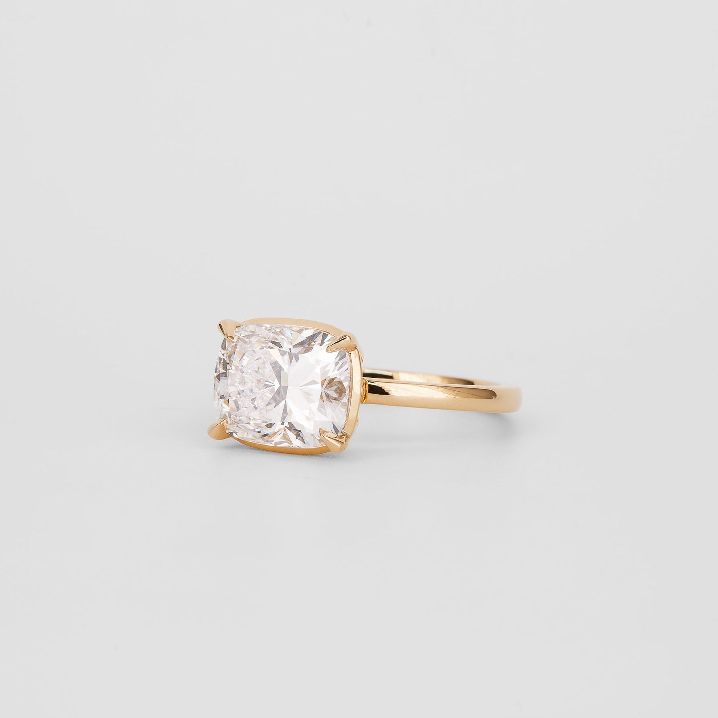 2.92 CT Cushion Shaped Solitaire Moissanite Engagement Ring
