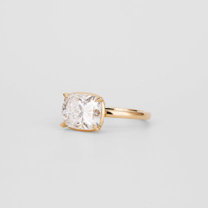 2.92 CT Cushion Shaped Solitaire Moissanite Engagement Ring