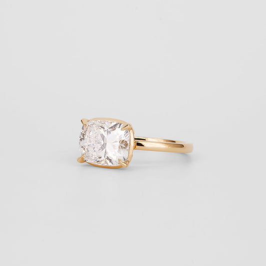 2.92 CT Cushion Shaped Solitaire Moissanite Engagement Ring