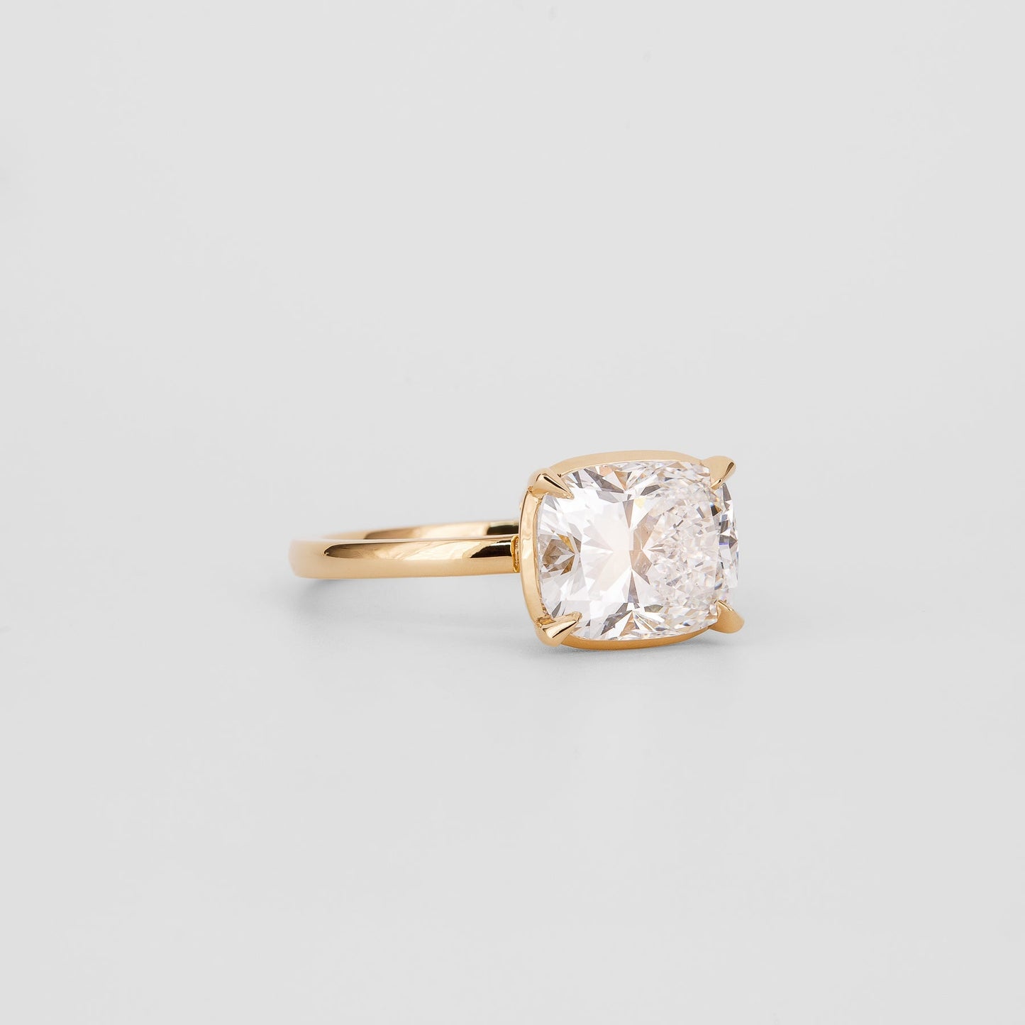 2.92 CT Cushion Shaped Solitaire Moissanite Engagement Ring
