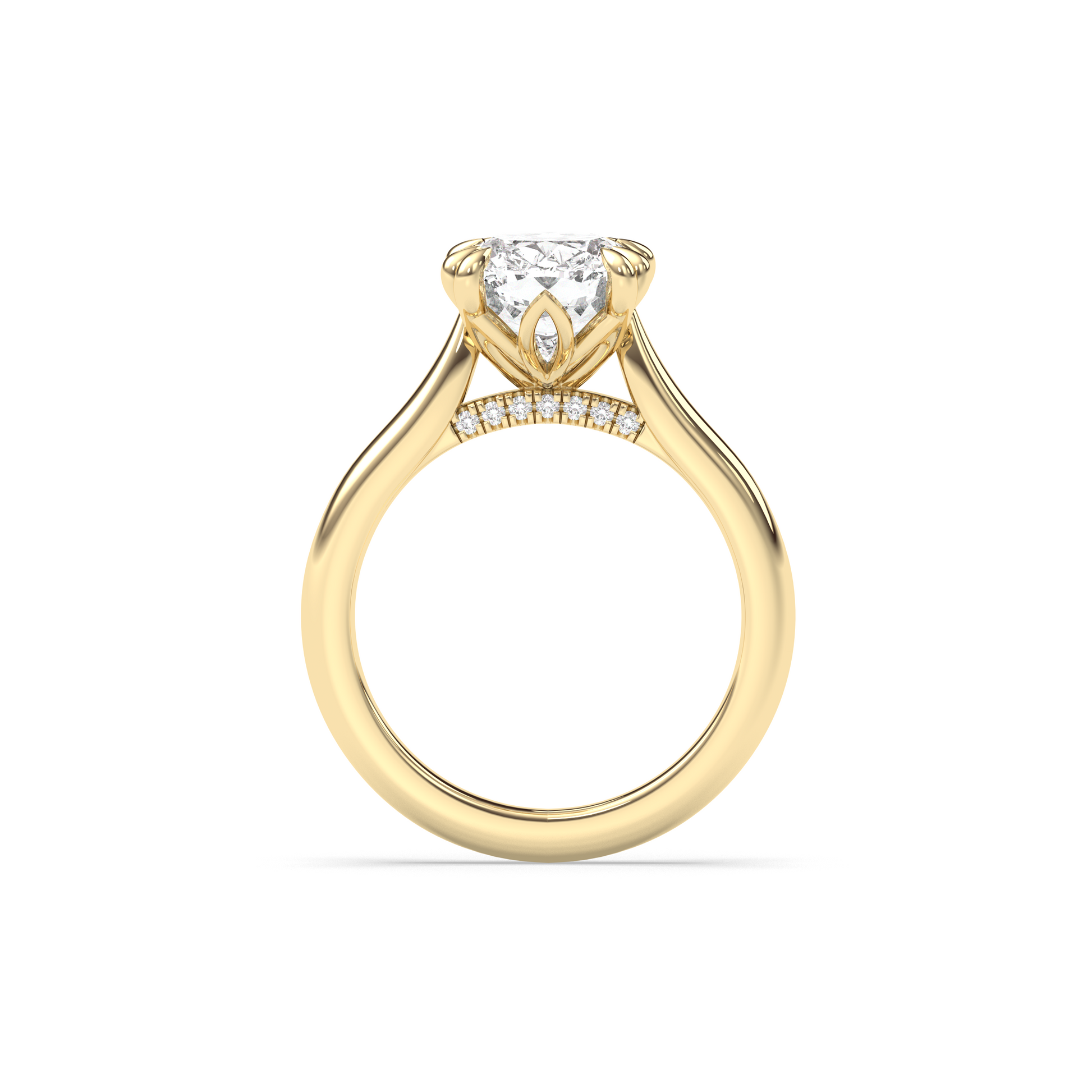 Marquise Shaped Three Stone Lab Grown Diamond Engagement Ring