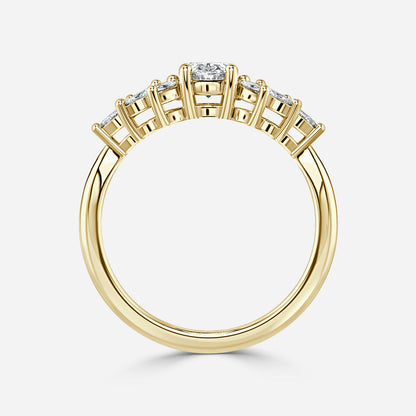 Marquise Shaped Three Stone Lab Grown Diamond Engagement Ring