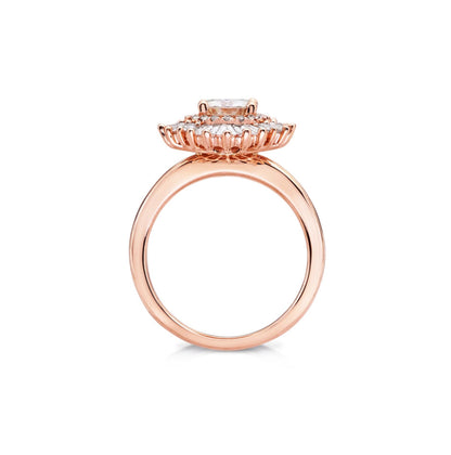 Marquise Shaped Three Stone Lab Grown Diamond Engagement Ring