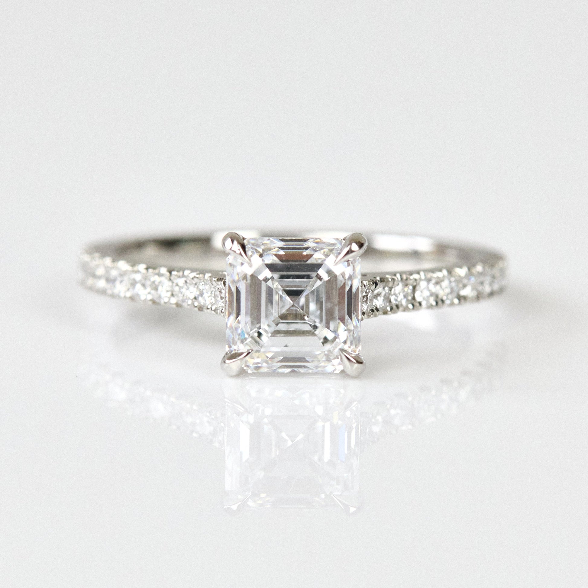 Marquise Shaped Three Stone Lab Grown Diamond Engagement Ring
