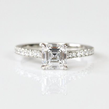 Marquise Shaped Three Stone Lab Grown Diamond Engagement Ring