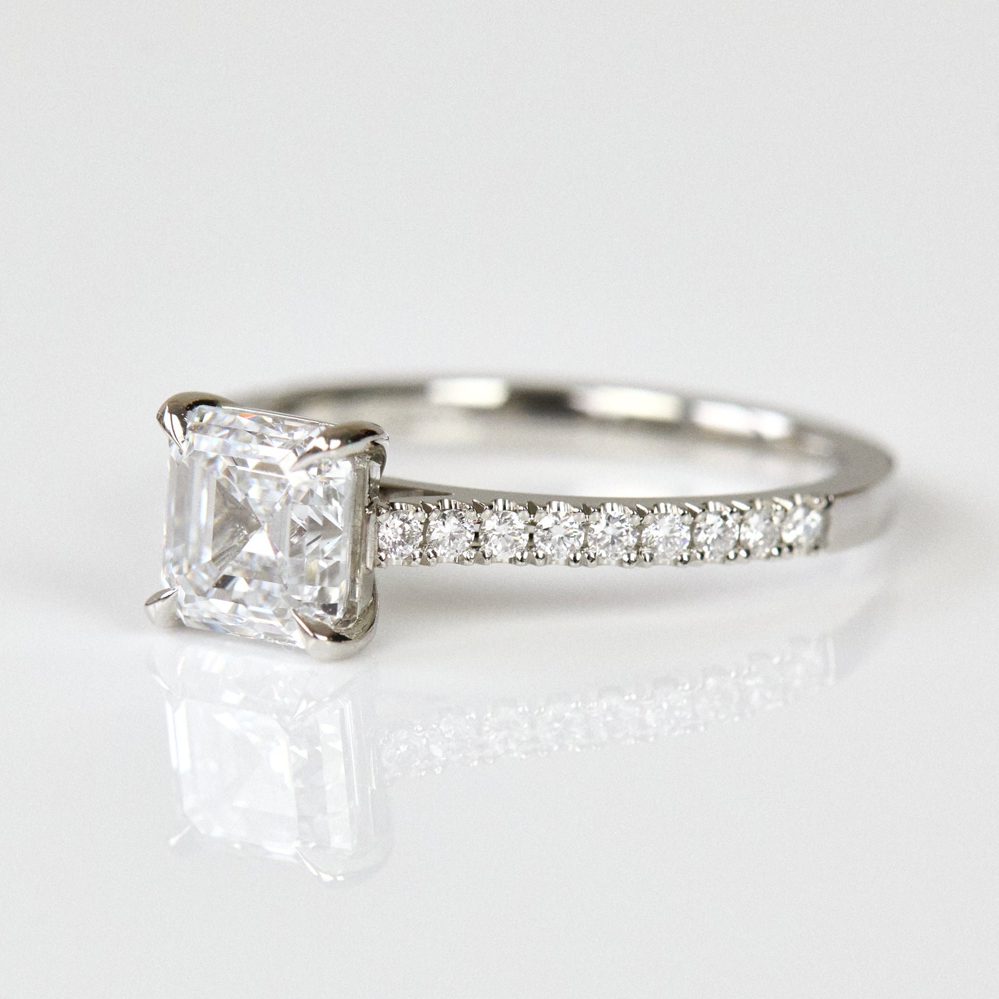 Marquise Shaped Three Stone Lab Grown Diamond Engagement Ring