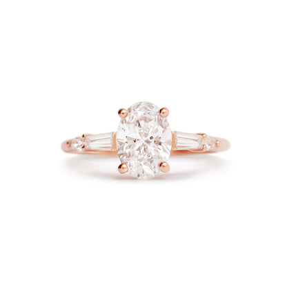 Marquise Shaped Three Stone Lab Grown Diamond Engagement Ring