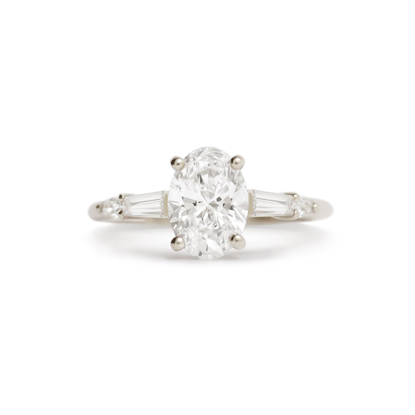 Marquise Shaped Three Stone Lab Grown Diamond Engagement Ring
