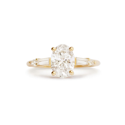 Marquise Shaped Three Stone Lab Grown Diamond Engagement Ring