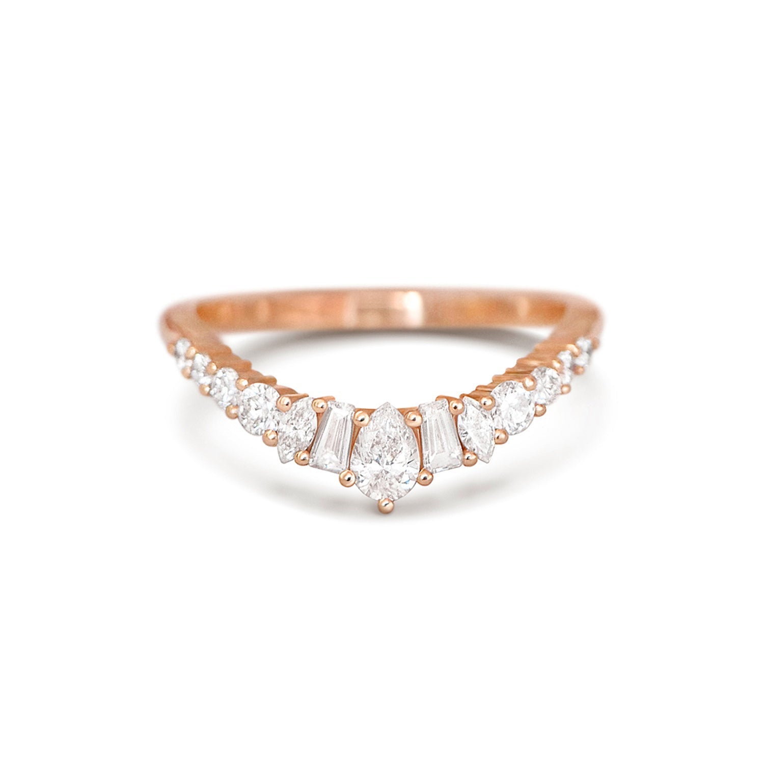 0.25 TCW Round Shaped Half Eternity Lab Grown Diamond Wedding Band