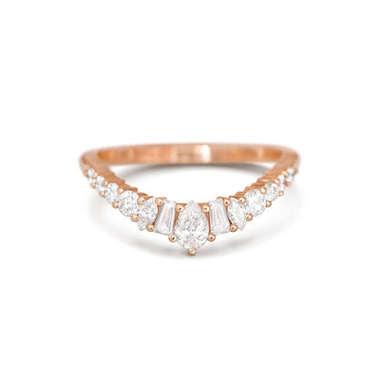 0.25 TCW Round Shaped Half Eternity Lab Grown Diamond Wedding Band