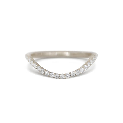 0.25 TCW Round Shaped Half Eternity Lab Grown Diamond Wedding Band