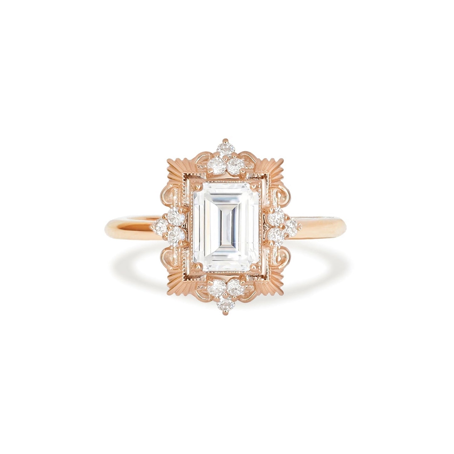 Marquise Shaped Three Stone Lab Grown Diamond Engagement Ring