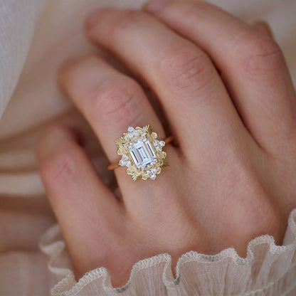 Marquise Shaped Three Stone Lab Grown Diamond Engagement Ring