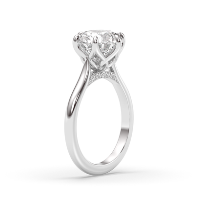 Marquise Shaped Three Stone Lab Grown Diamond Engagement Ring