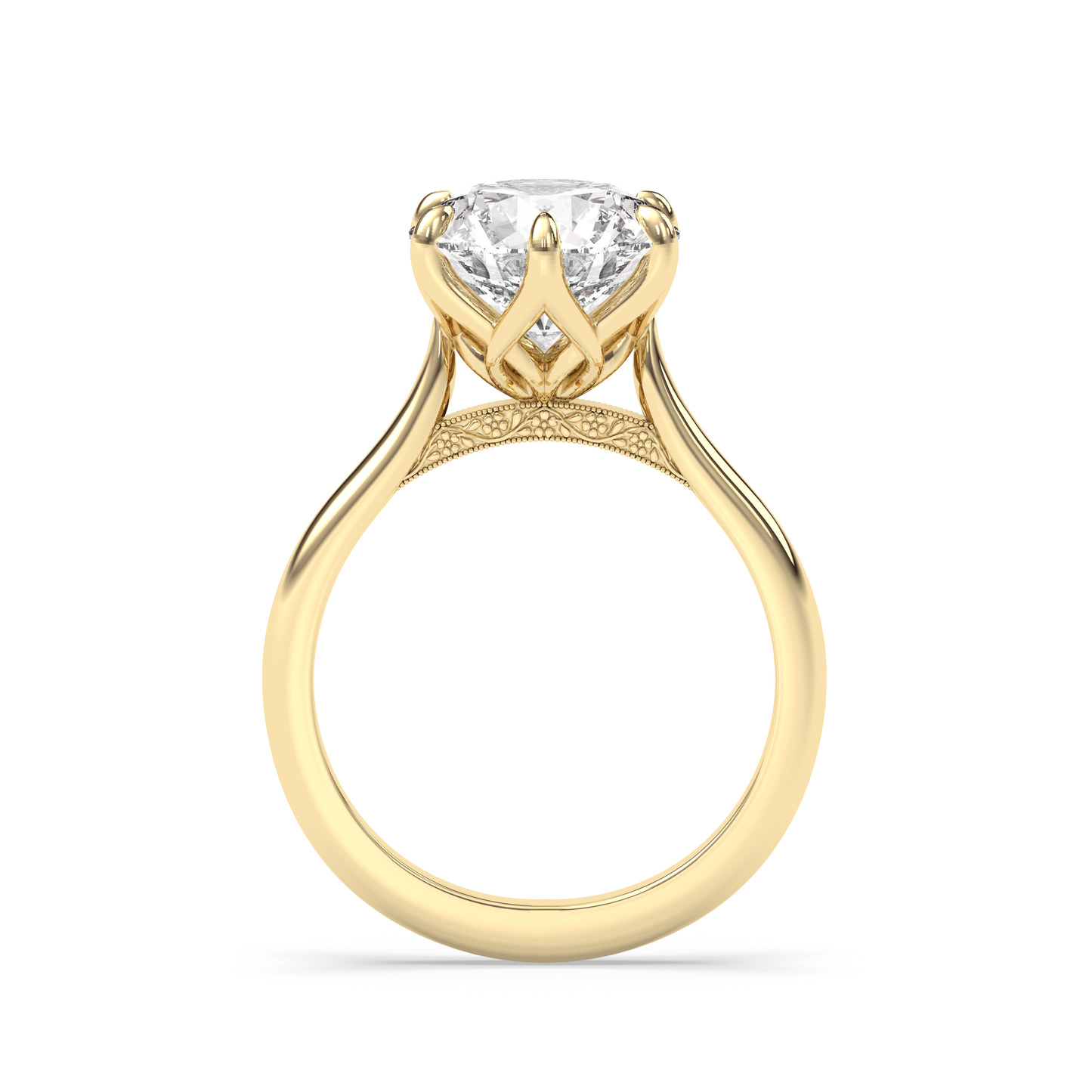 Marquise Shaped Three Stone Lab Grown Diamond Engagement Ring