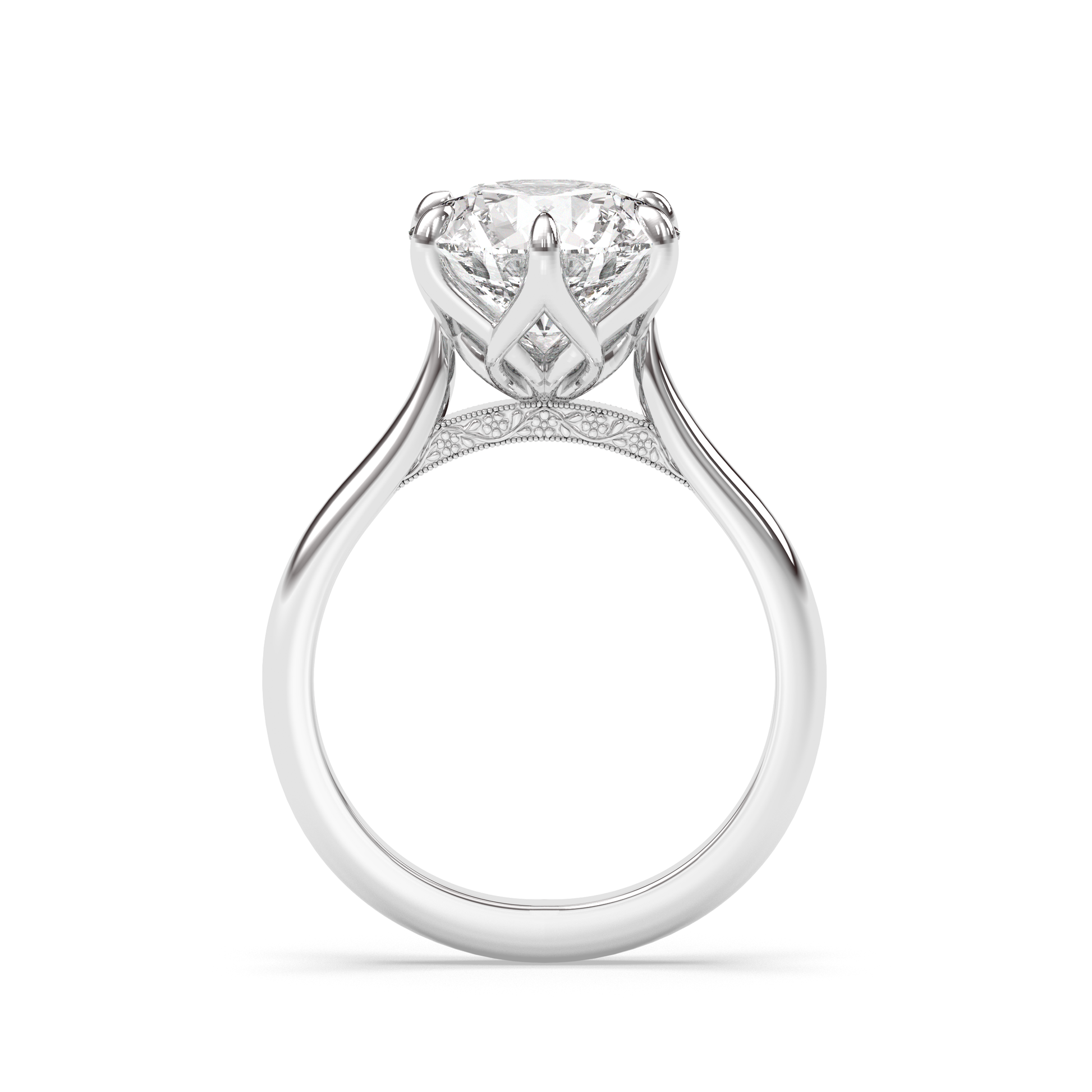Marquise Shaped Three Stone Lab Grown Diamond Engagement Ring