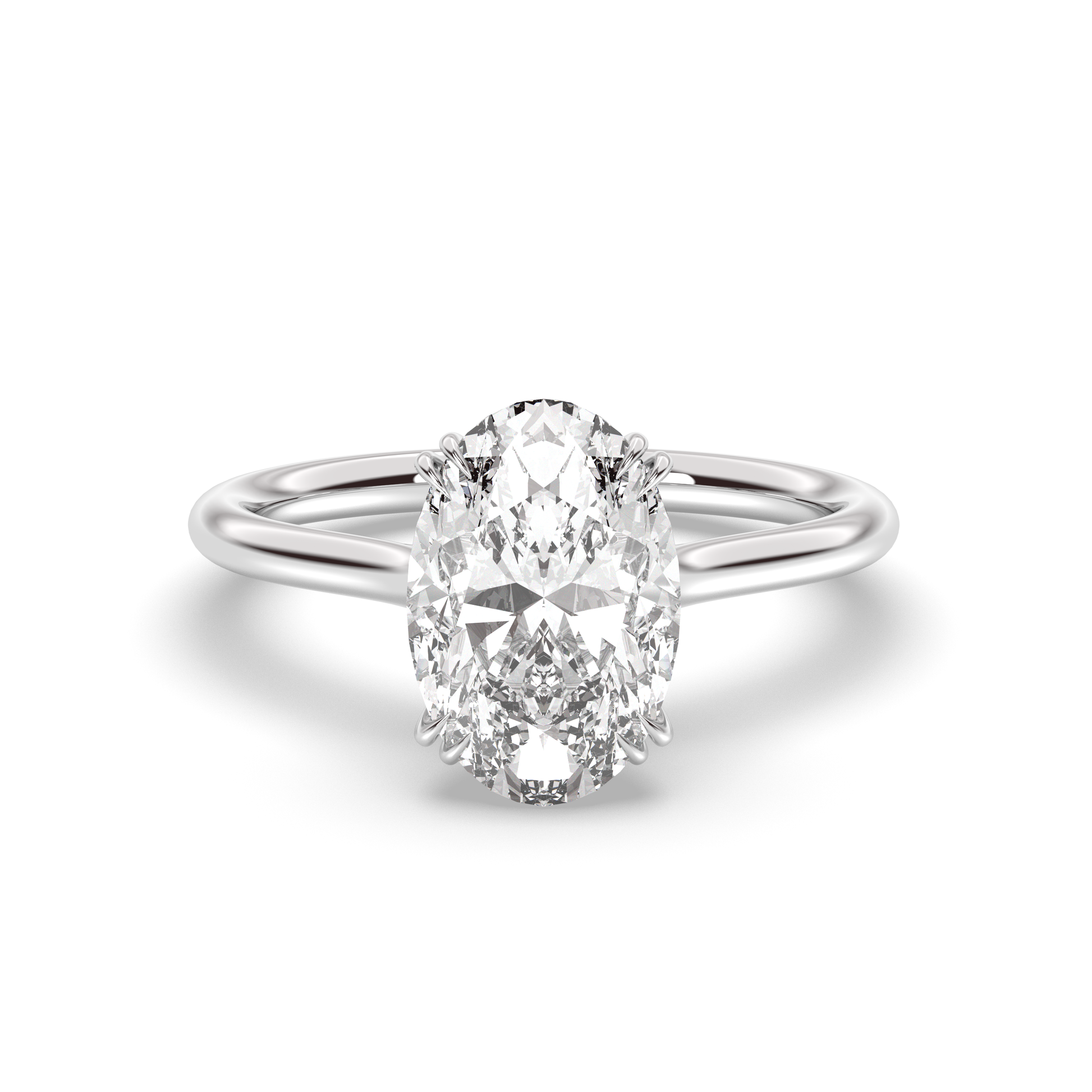 Marquise Shaped Three Stone Lab Grown Diamond Engagement Ring