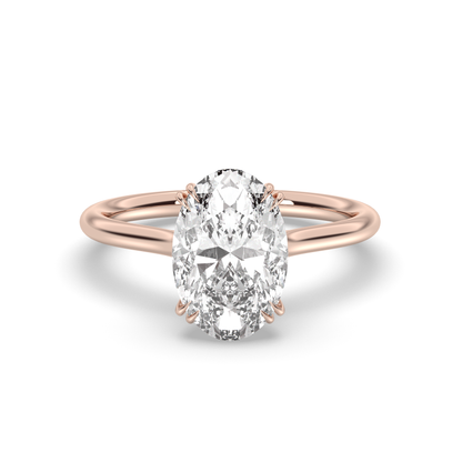 Marquise Shaped Three Stone Lab Grown Diamond Engagement Ring