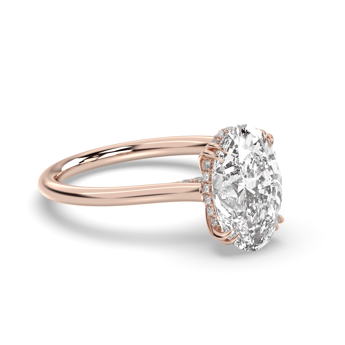 Marquise Shaped Three Stone Lab Grown Diamond Engagement Ring