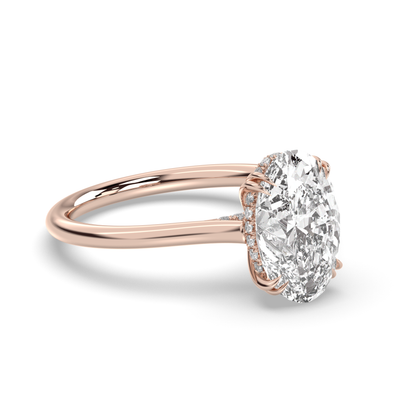 Marquise Shaped Three Stone Lab Grown Diamond Engagement Ring